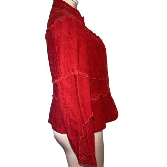 Elevenses-Anthropologie red corduroy jacket. Size 10. Absolutely beautiful - Picture 3 of 8